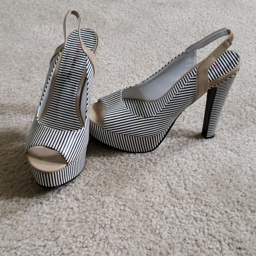 Striped heels